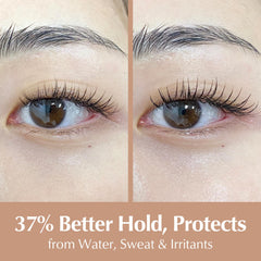 BL Lashes Crystal Drop Lash Sealant closeup on lashes showing smooth alignment