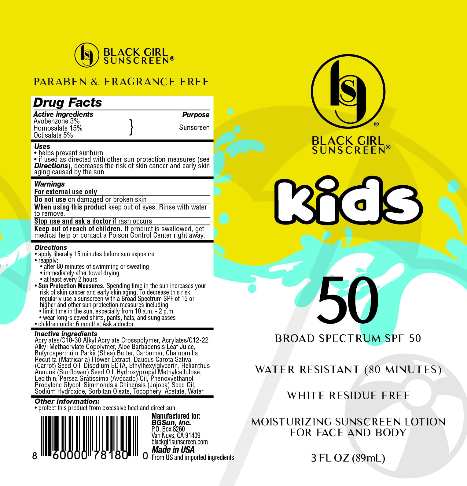 BLACK GIRL SUNSCREEN Large Kids SPF 50 family-friendly use scene.