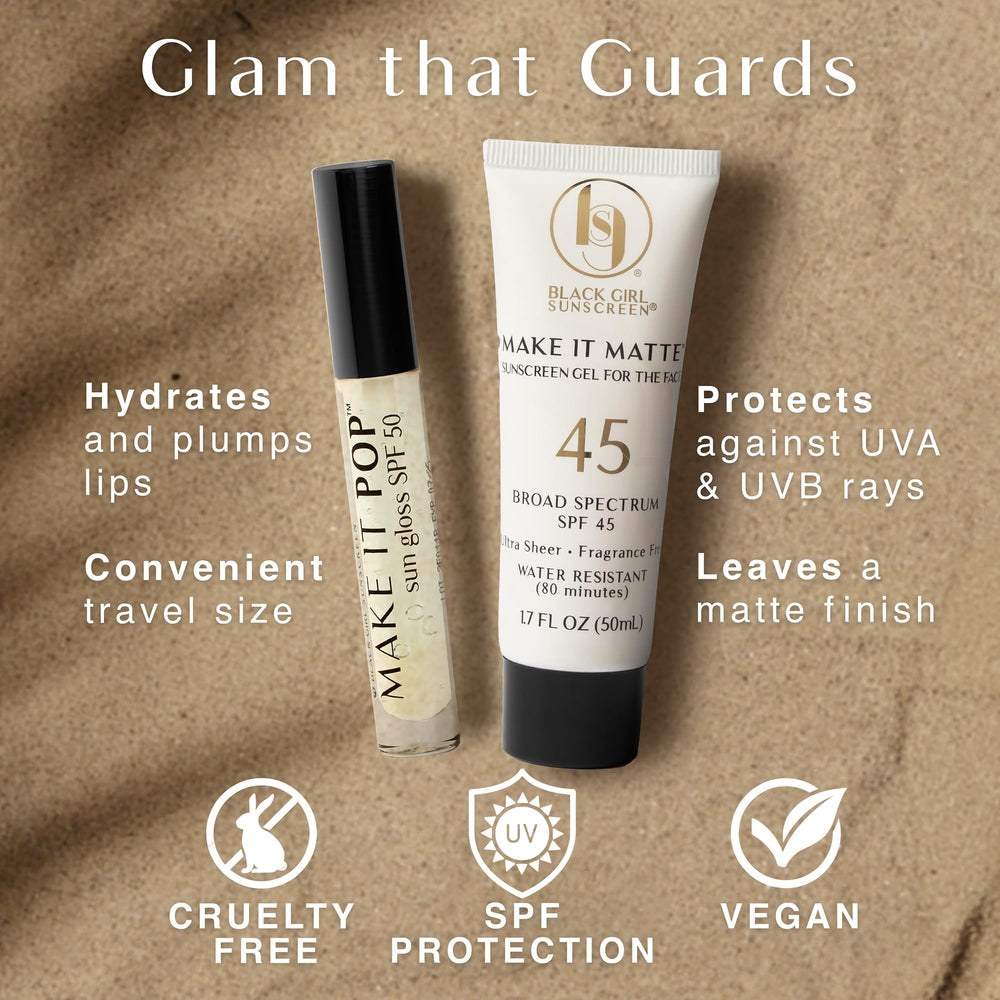 Black Girl Sunscreen Make It Pop gloss-tube close-up with shine