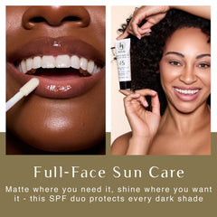 Black Girl Sunscreen Make It Matte ingredients close-up highlight aloe and shea