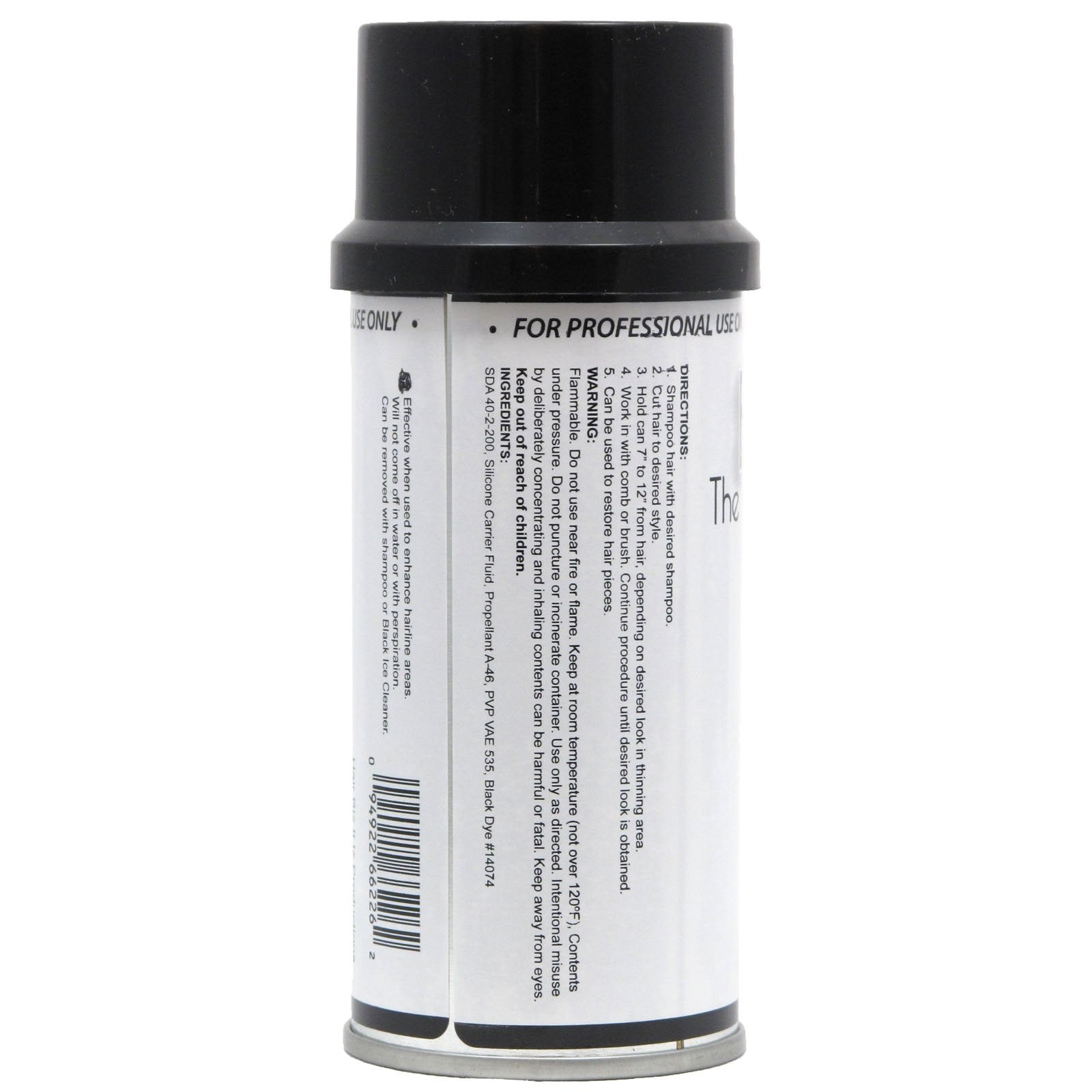 Black Ice The Original Touch Up Spray bottle close-up showing even tone across hair surface