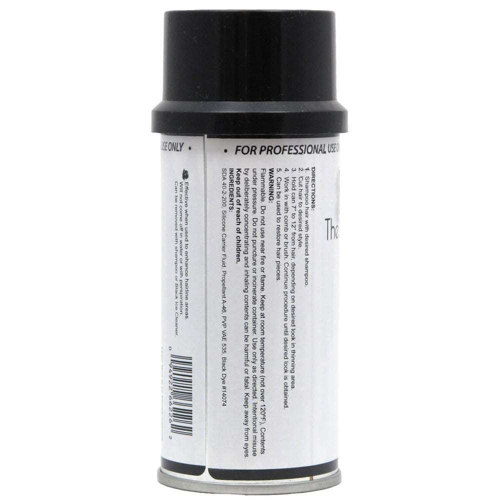 Black Ice The Original Touch Up Spray bottle close-up showing even tone across hair surface