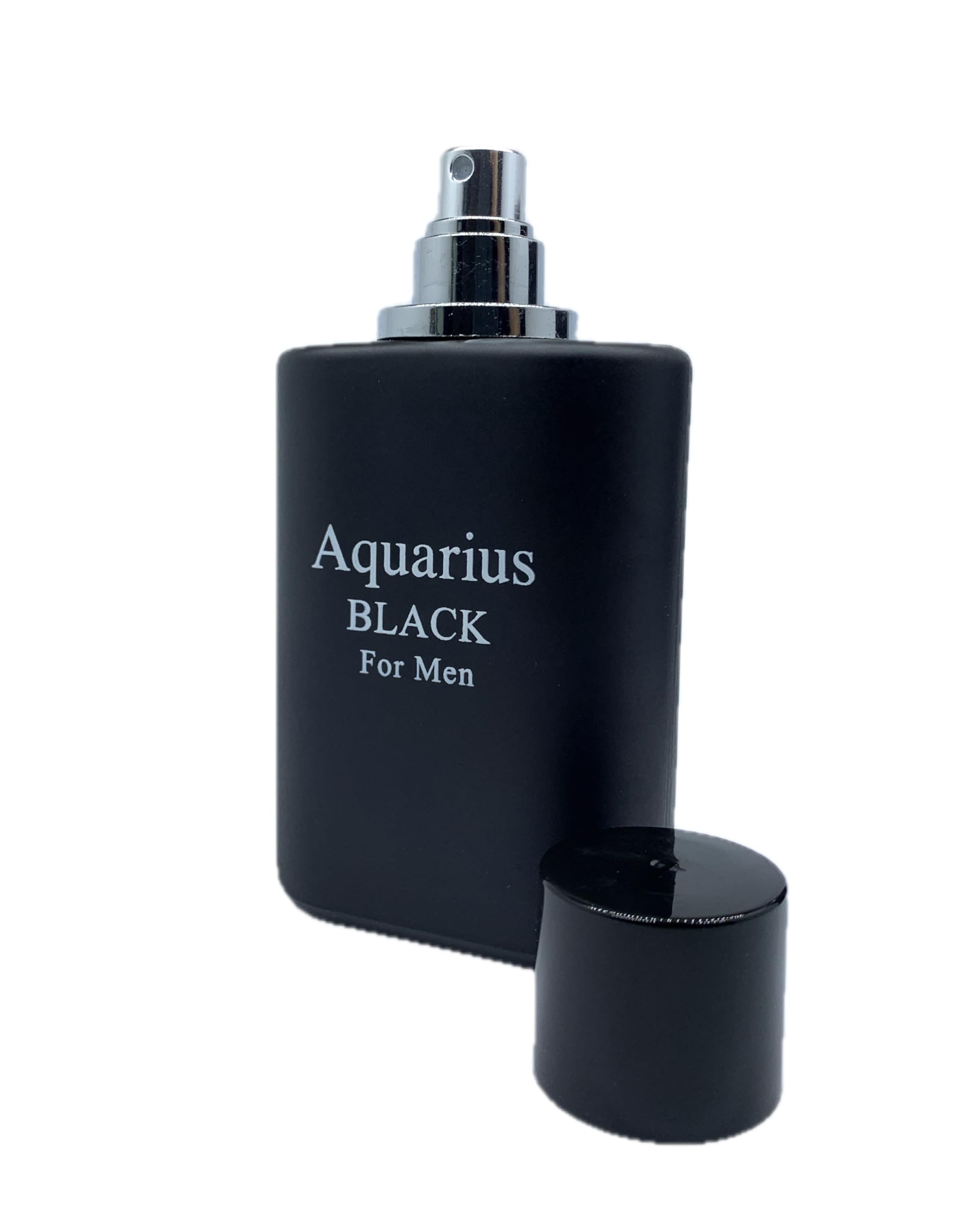 Black Men's Cologne bottle back reveals clean labeling and premium quality