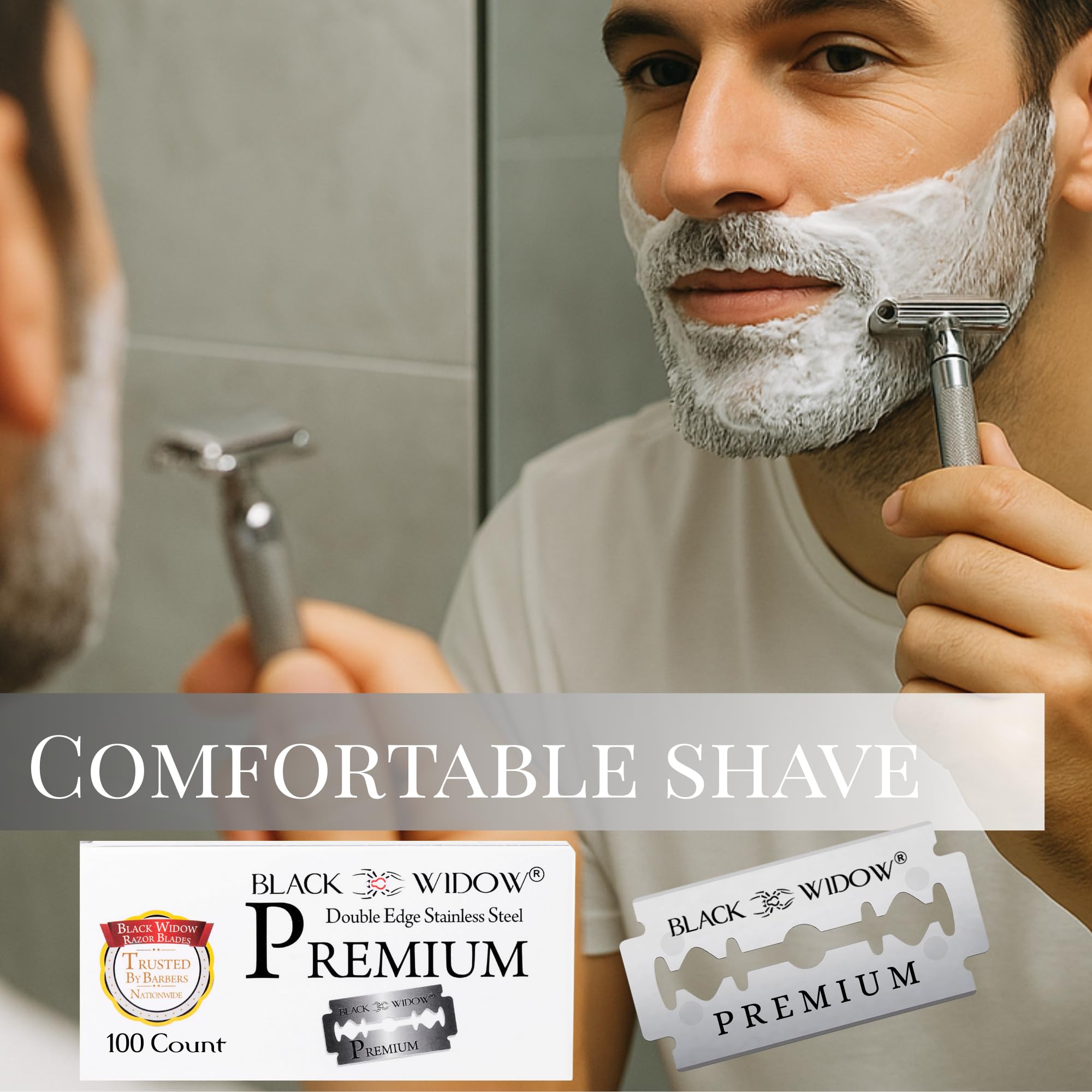 Black Widow professional-grade blades praised by barbers for consistency.