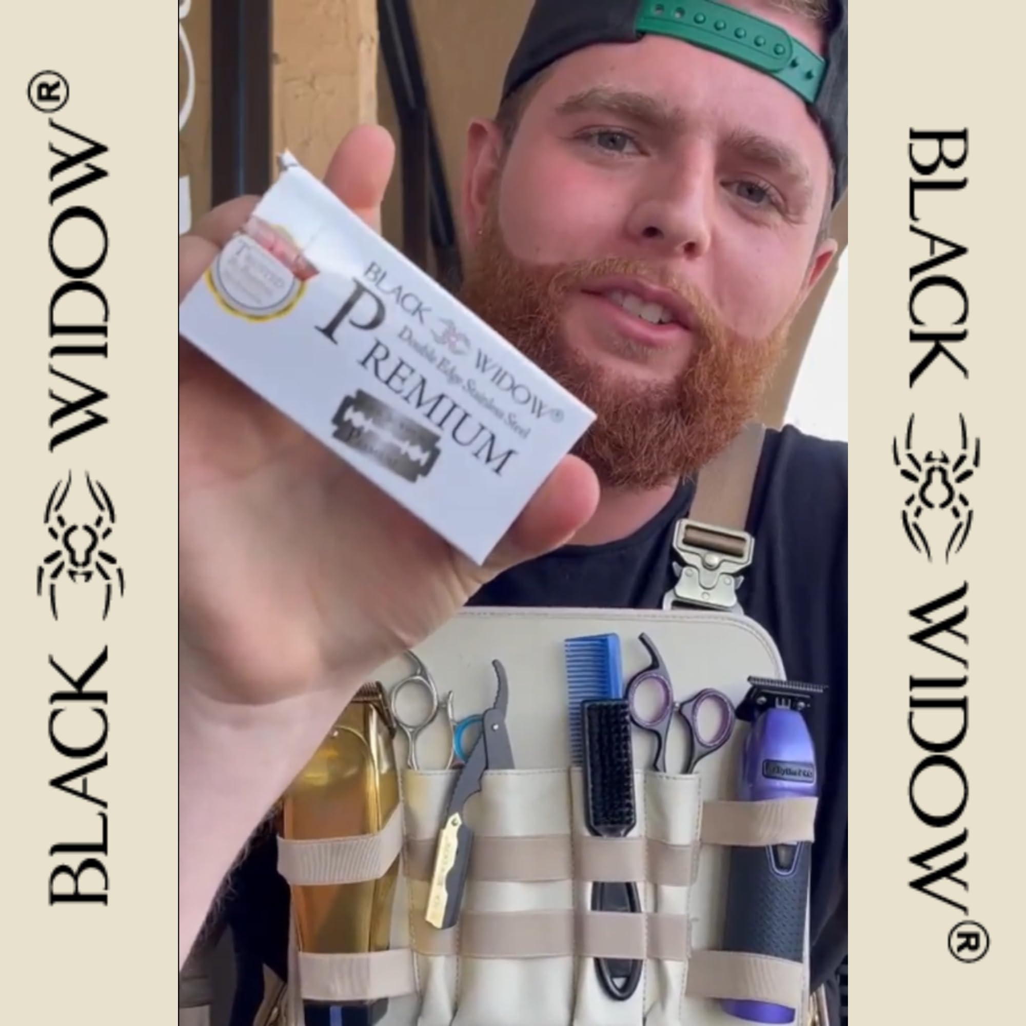 Black Widow blades in use for neat, efficient shaves.