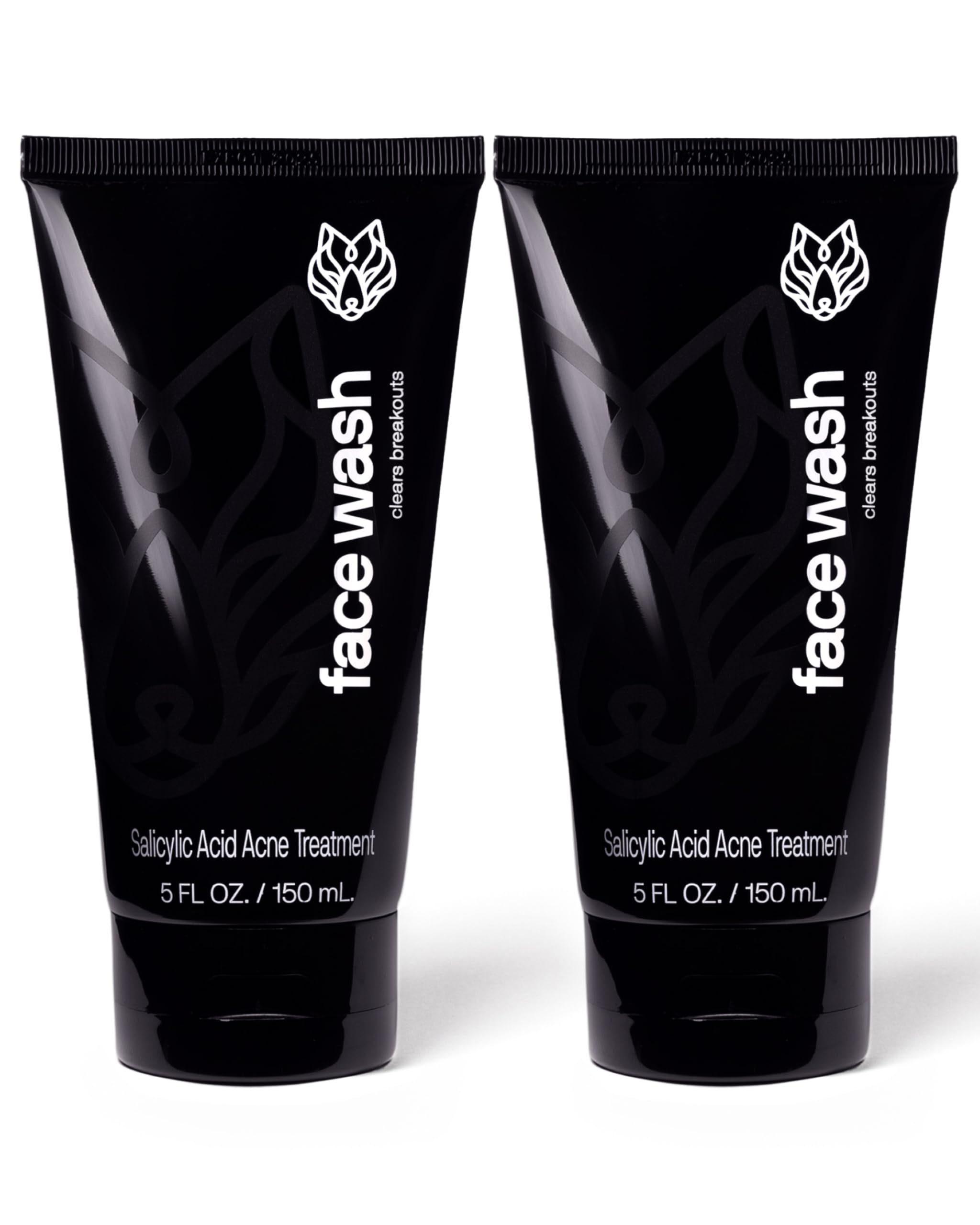 Black Wolf charcoal face wash bottle highlighting oil-control cleanser for daily use.