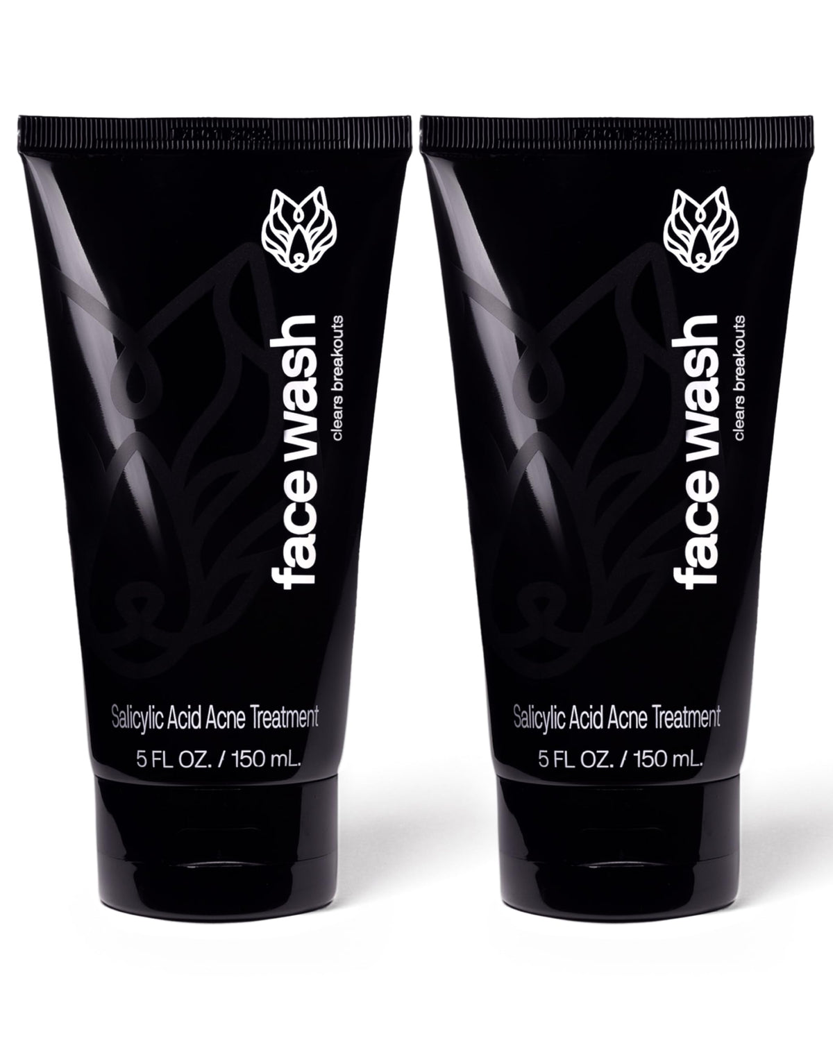 Black Wolf charcoal face wash bottle highlighting oil-control cleanser for daily use.