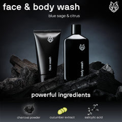 Black Wolf Charcoal Face Wash texture highlighting charcoal-powered cleansing.