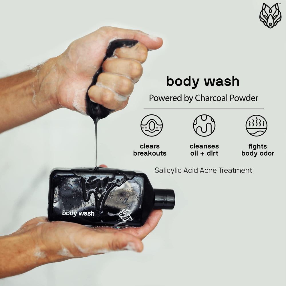Black Wolf Charcoal Powder Bundle Gift Set packaging displayed for gifting skincare.