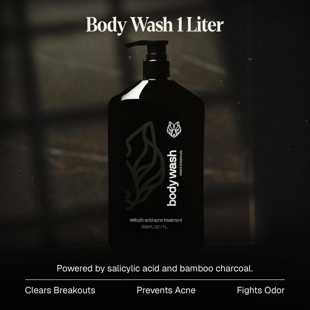 Black Wolf charcoal powder closeup highlighting detoxifying skin benefits.