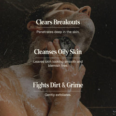 Black Wolf charcoal-powder face wash foam captures foamy texture for easy washing and impurities removal.
