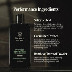 Black Wolf pore deep-cleanse lather demonstrates deep cleaning for clearer skin.
