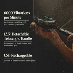 Black Wolf Sonic Scrubber Pro detachable handle for versatile use