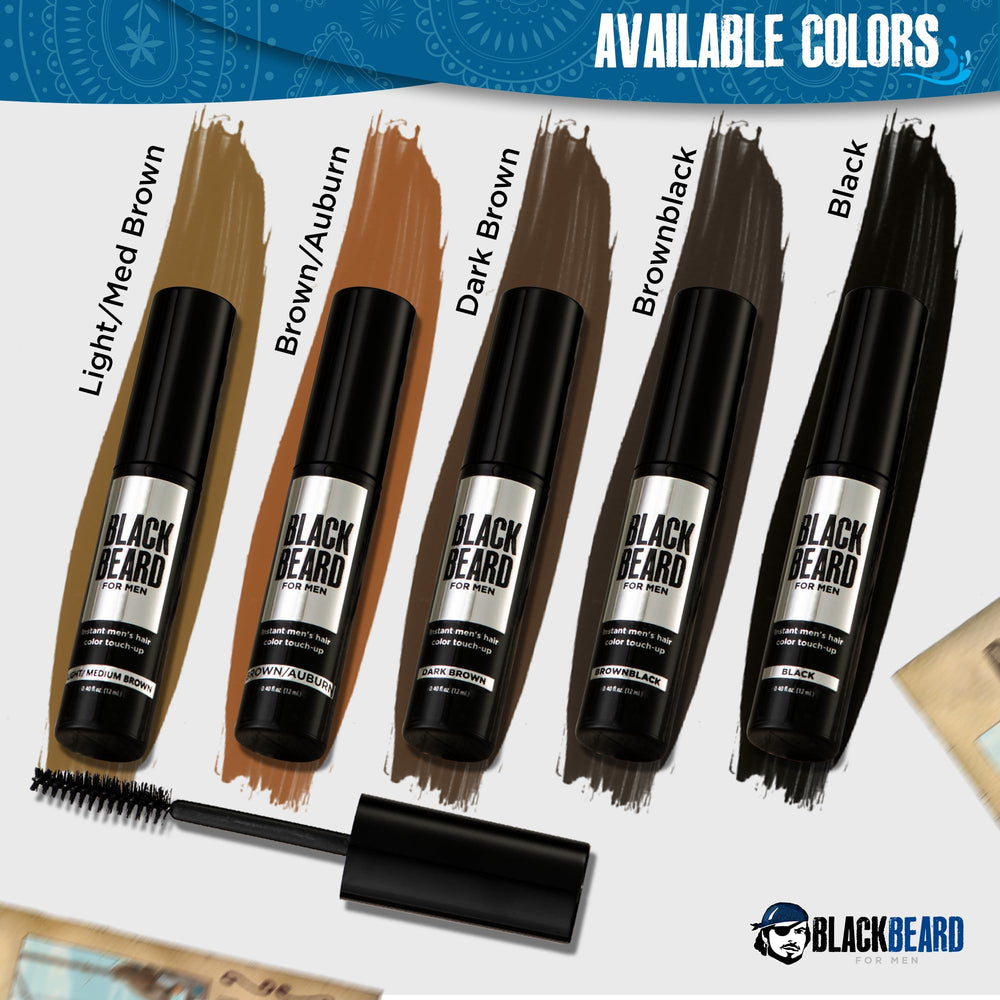 Blackbeard for Men gray coverage options include black and brown-black shades.