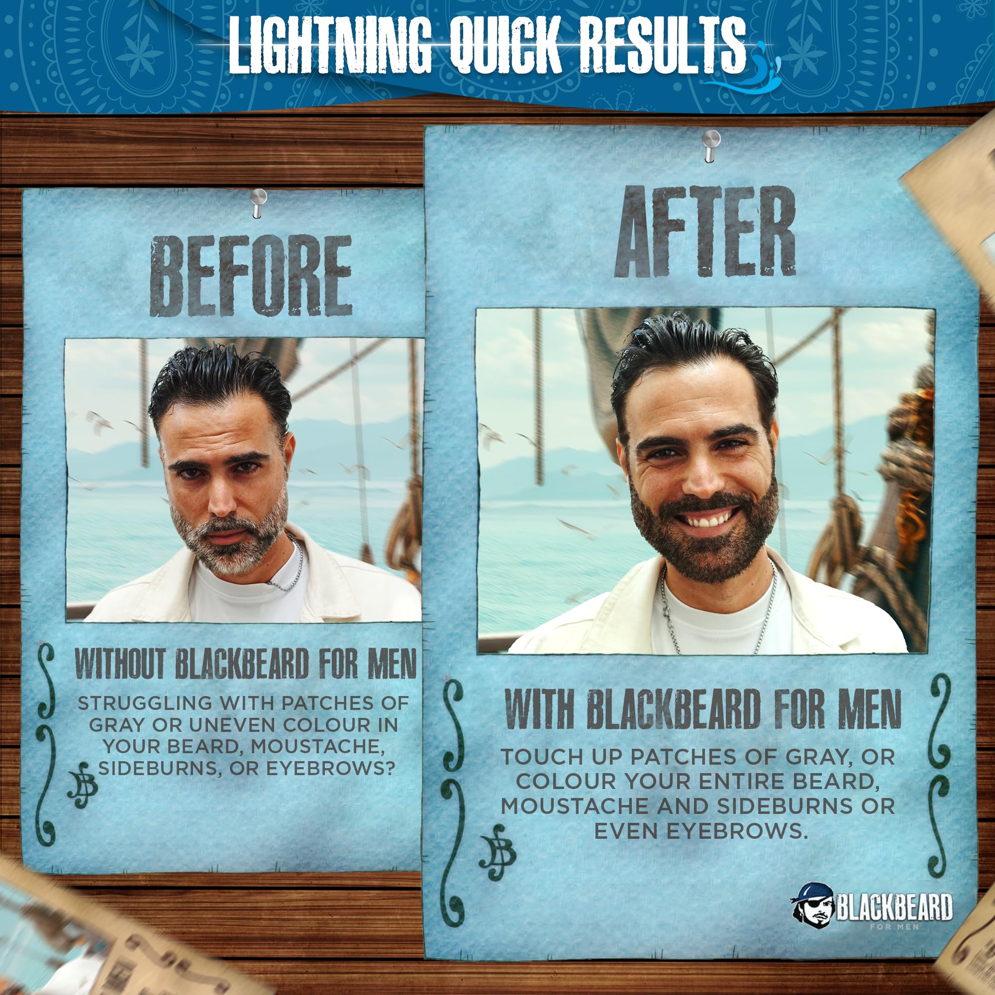 Blackbeard for Men hypoallergenic tint gentle on sensitive skin.