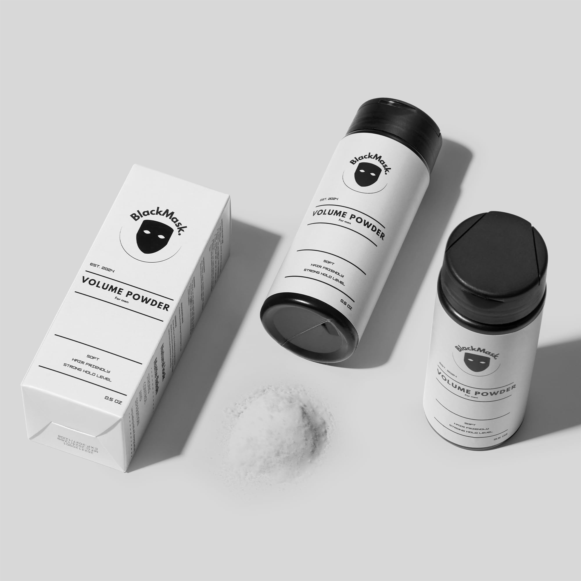 BlackMask texture powder applied to hair provides natural texture and fuller look.