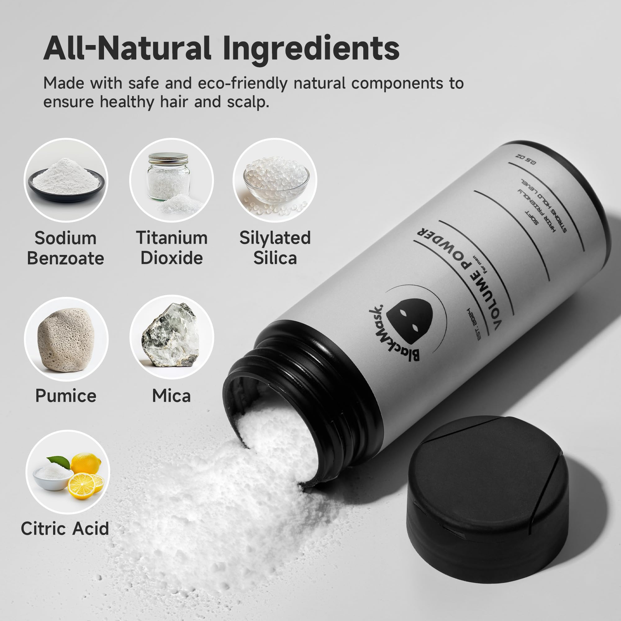 BlackMask texture powder application shows long-lasting hold with a clean feel.