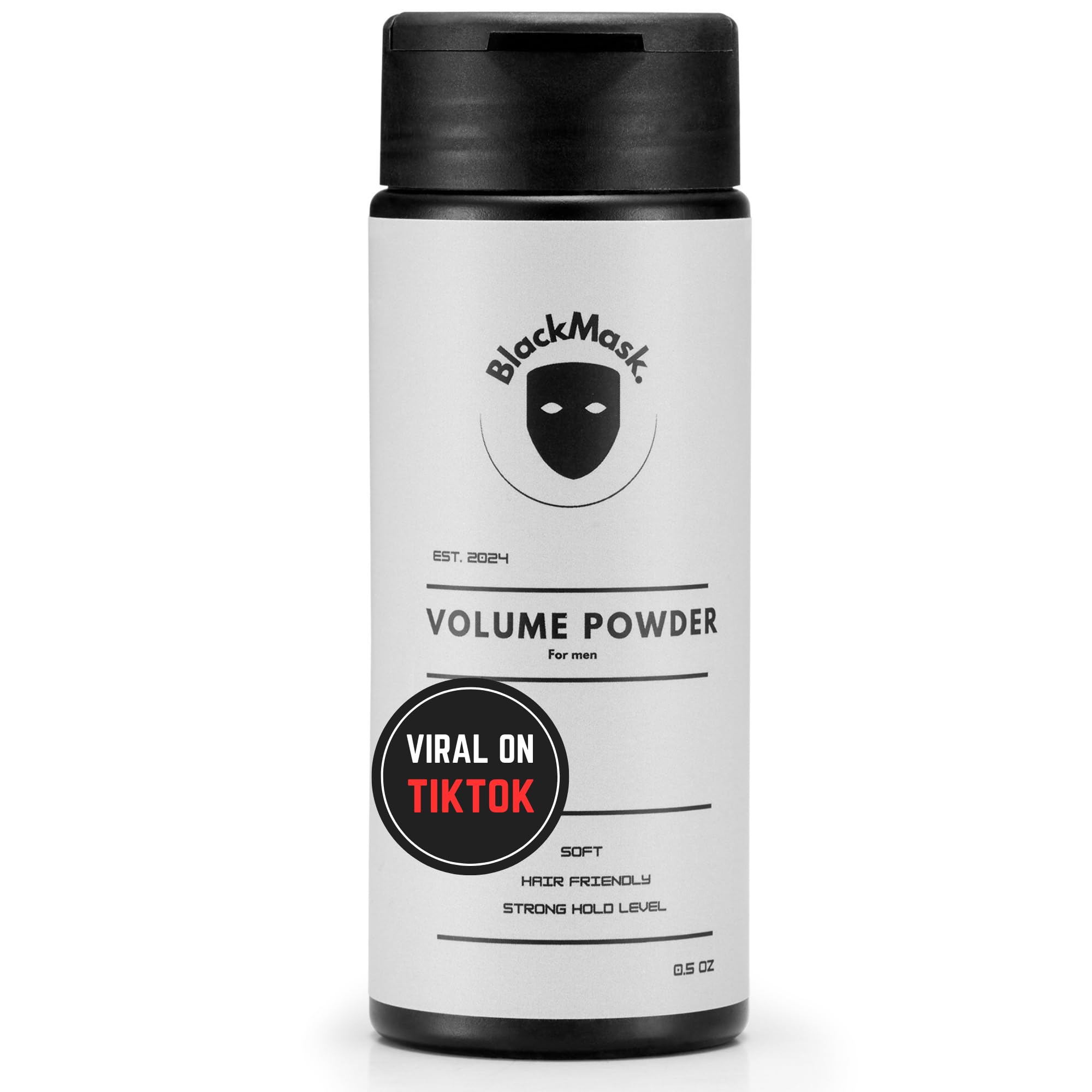 BlackMask Texture Powder jar closeup highlights natural formula for instant texture.