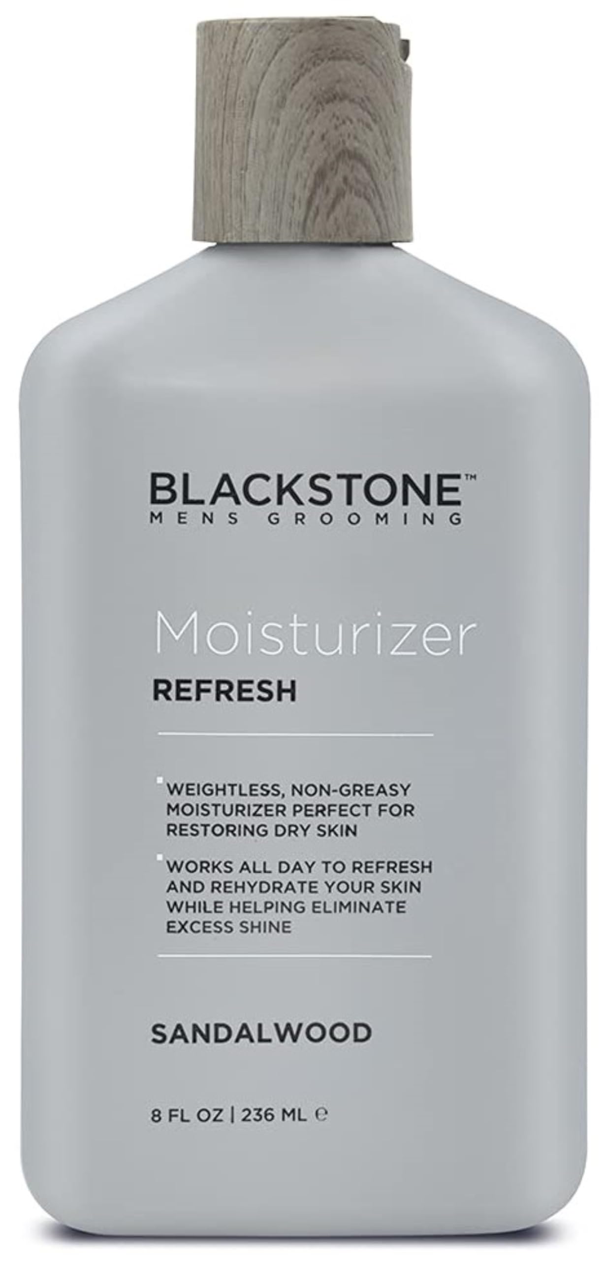 Blackstone Refresh Facial Moisturizer bottle highlights lightweight hydration for dry skin
