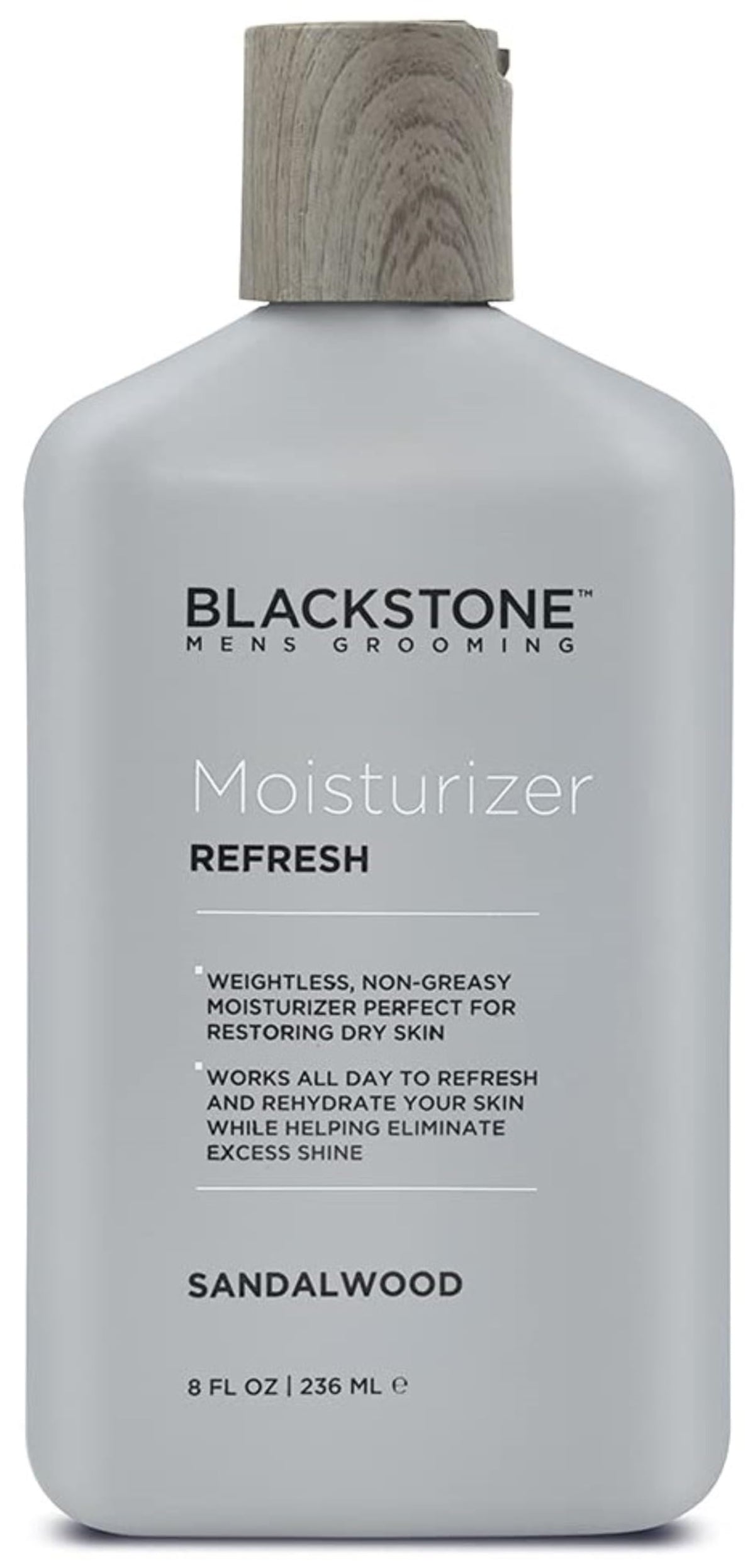 Blackstone Refresh Facial Moisturizer bottle highlights lightweight hydration for dry skin