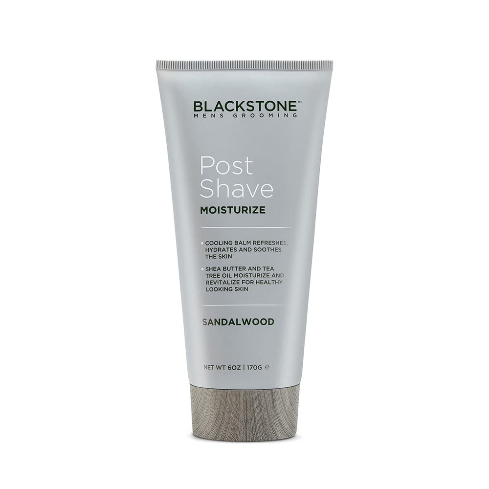 Blackstone post-shave moisturizer-sandalwood-scent evokes a masculine spa aroma.