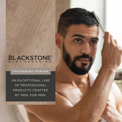Blackstone sea-surf scent on hair bottle evokes beach-inspired freshness all day.