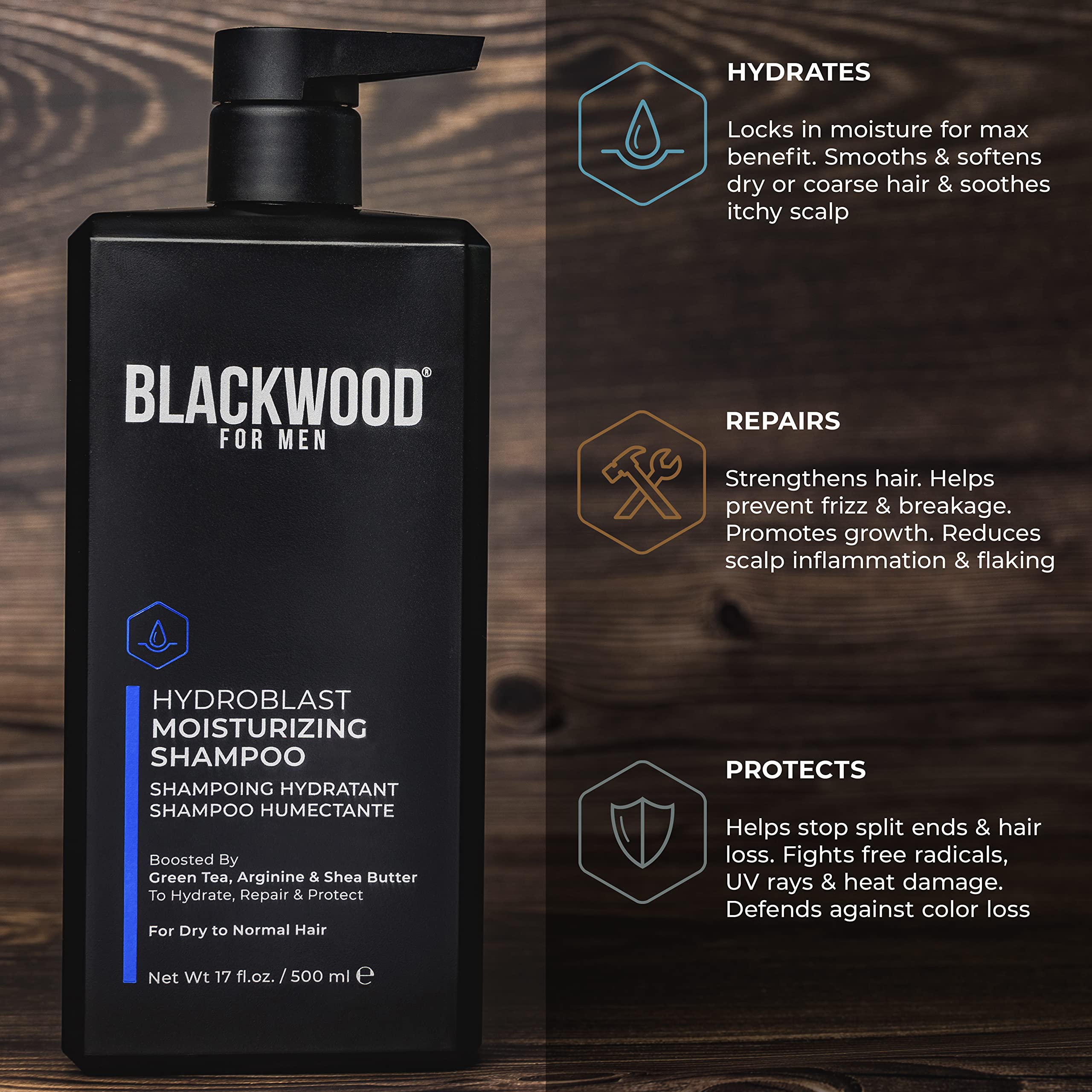 Blackwood For Men Hydroblast aloe-vera detail signals soothing cleansing and hydration