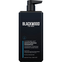 Blackwood For Men Hydroblast bottle-front emphasizes a hydrating cleanse for dry, coarse hair