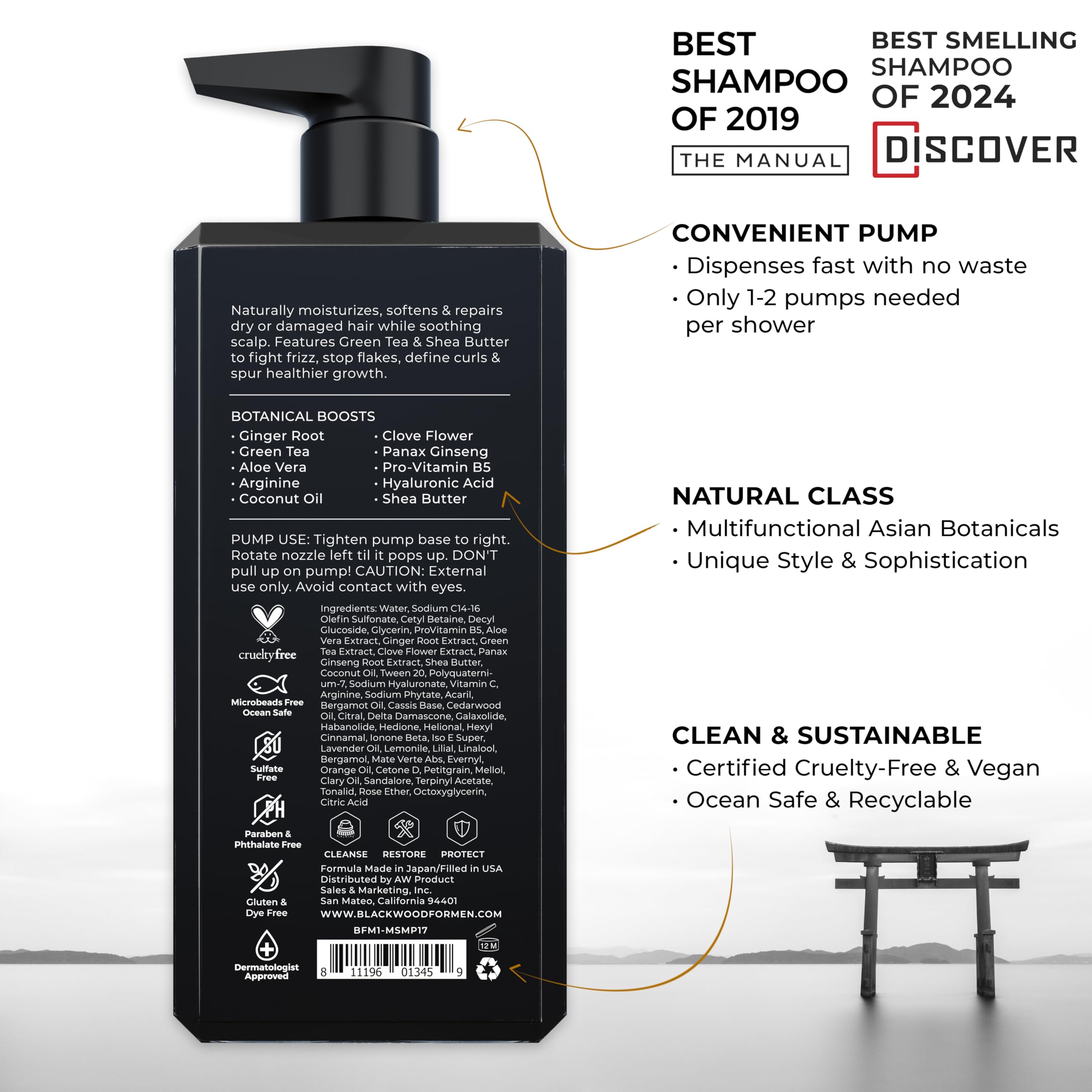 Blackwood For Men Hydroblast bottle-pump-top enables easy, mess-free daily moisturizing wash
