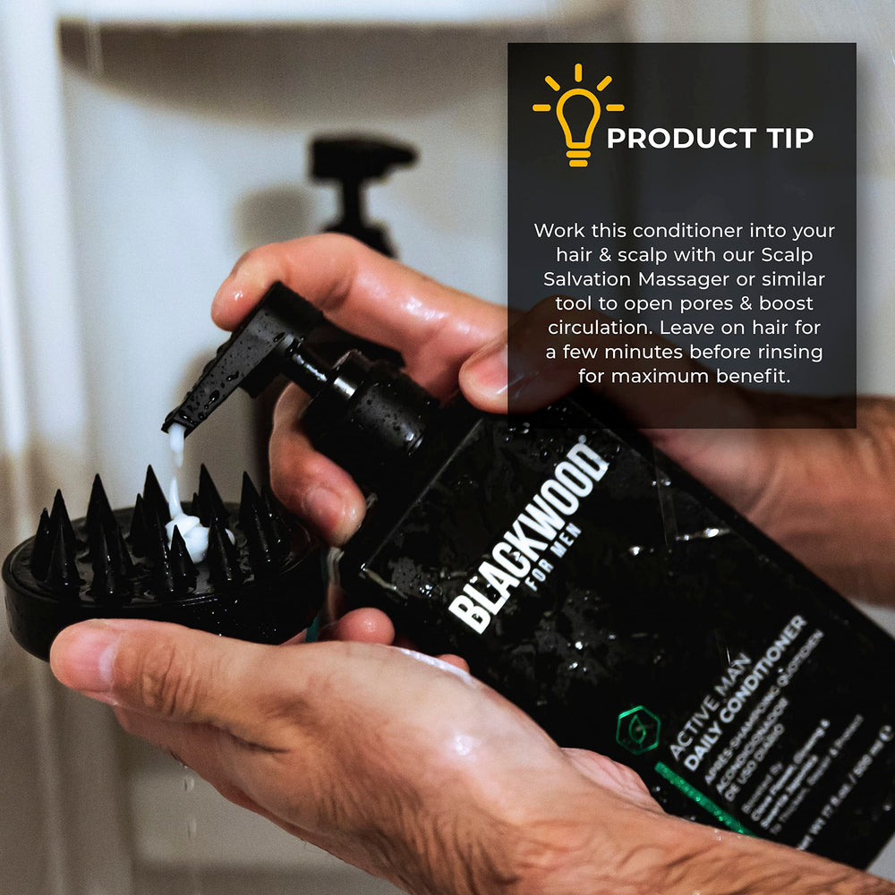 Blackwood For Men Packaging care closeup emphasizes vegan, sulfate-free, paraben-free protection.