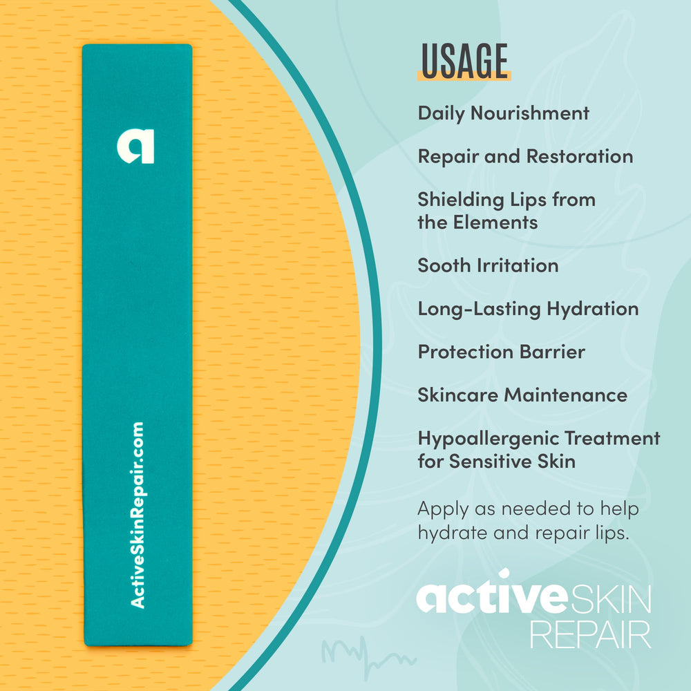 BLDG ACTIVE daily lip care image promotes soft, healthy pout over time.