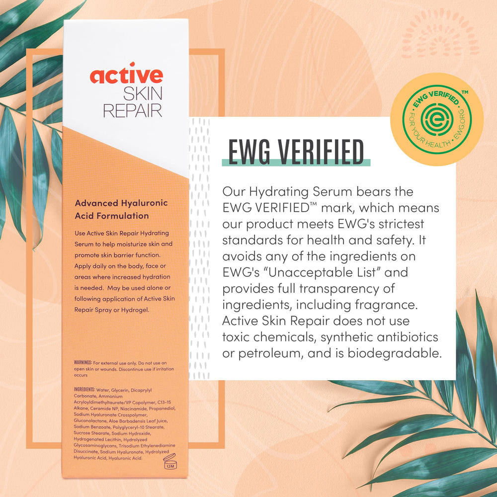 BLDG ACTIVE EWG-certified seal visible, signaling clean skincare.
