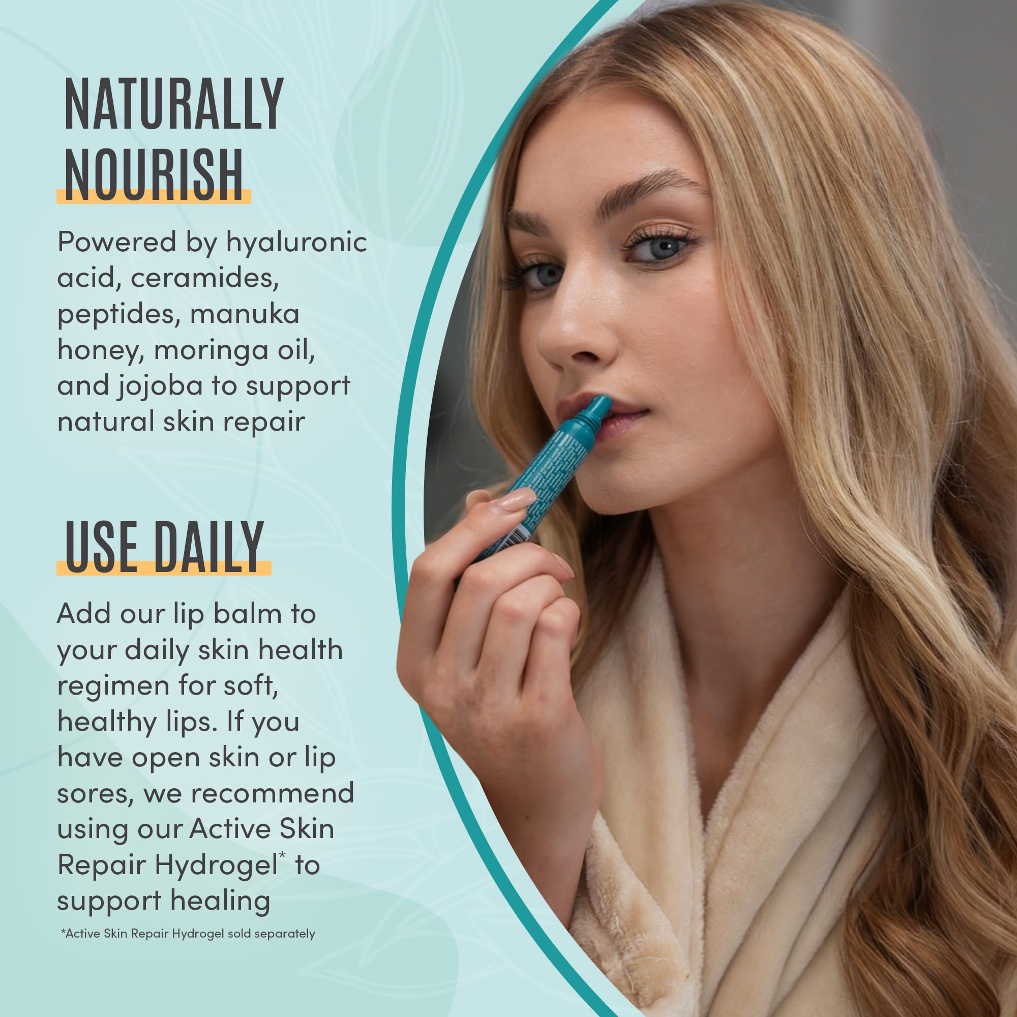 BLDG ACTIVE manuka honey droplets on balm surface suggest natural nourishment.