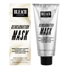 Bleach London Reincarnation Mask packaging highlights vegan cruelty-free pledge for conscious hair care