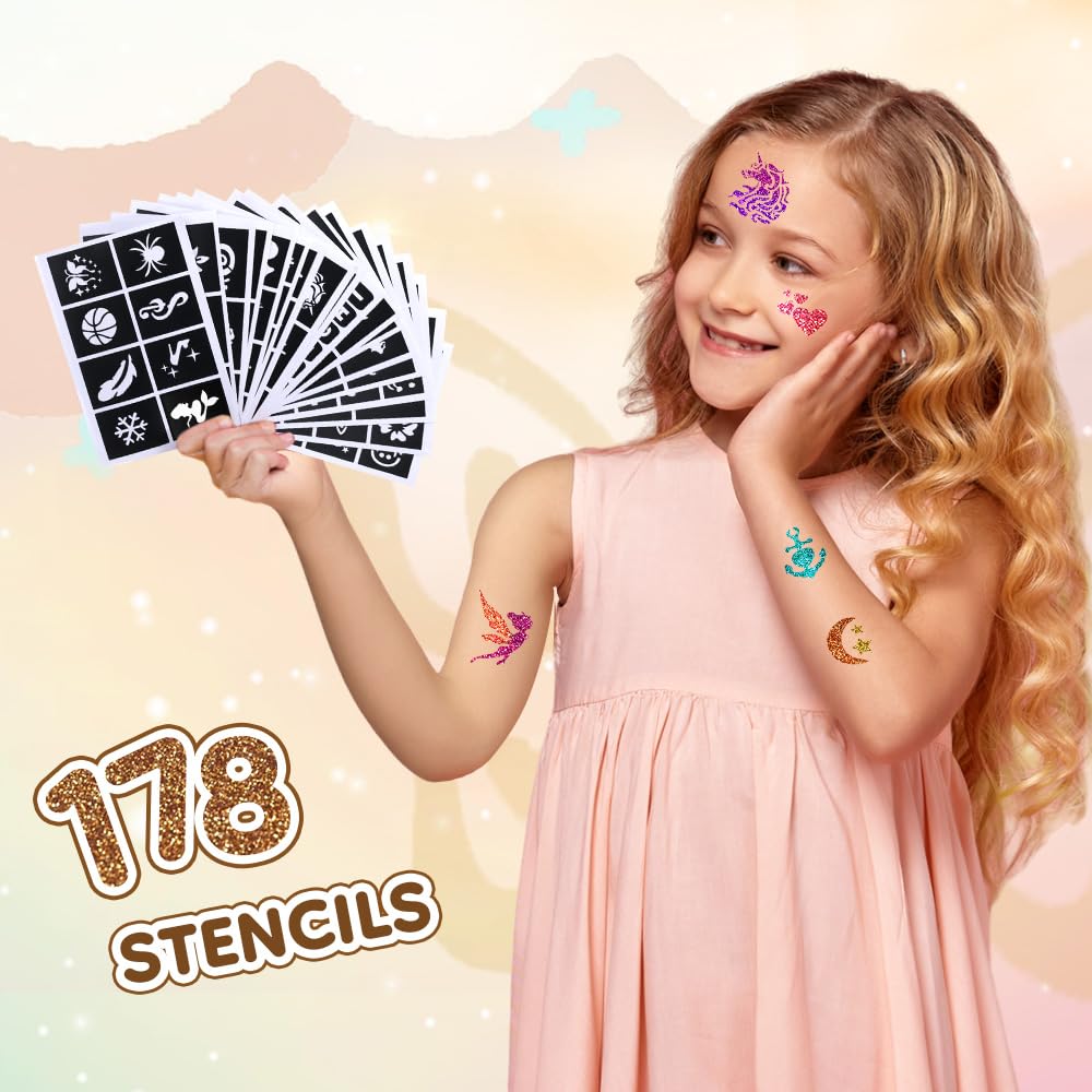 Bledras Glitter Tattoo Set brushes collection enables precise glitter application
