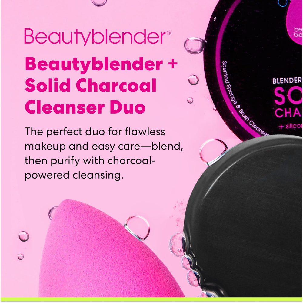 Blendercleanser Solid Charcoal cleanses tools with natural exfoliant.