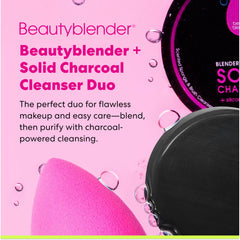 Blendercleanser Solid Charcoal cleanses tools with natural exfoliant.
