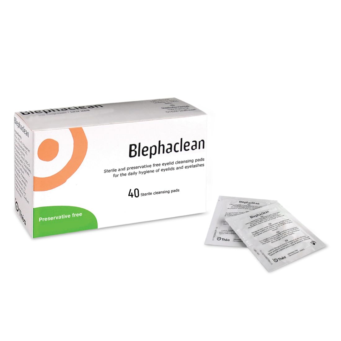 Blephaclean sterile eyelid wipes closeup showing soft texture for gentle cleansing.