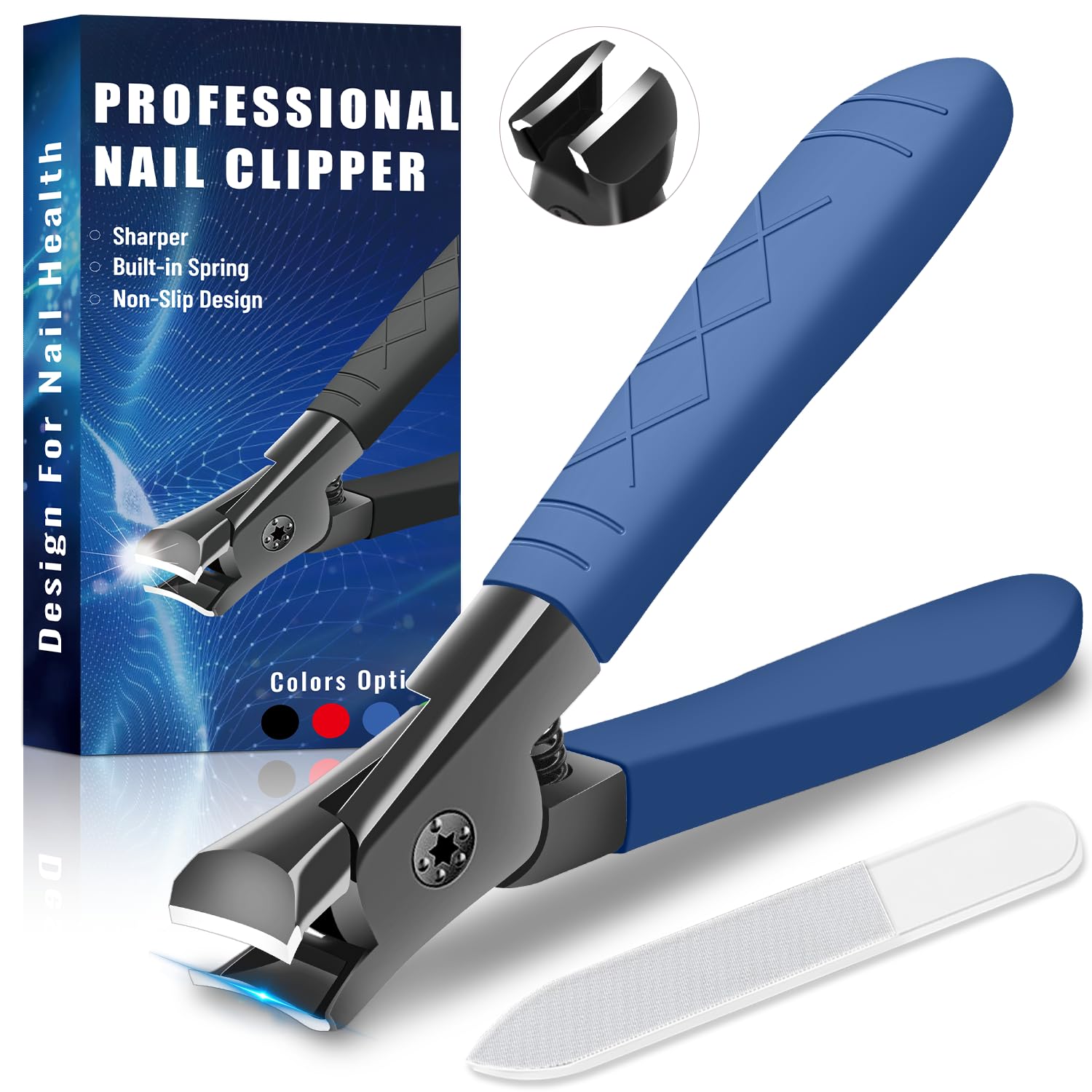 BLESWIN professional ultra sharp nail clippers with wide blades for thick nails.