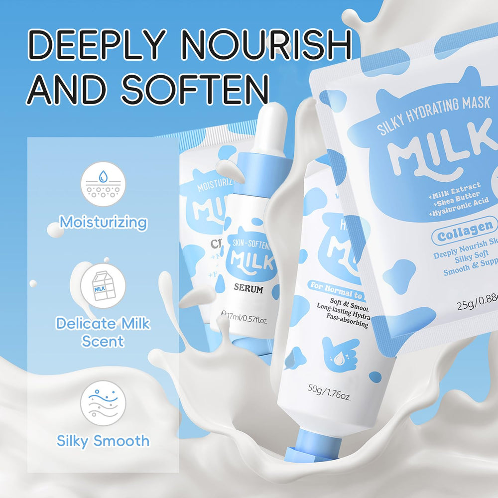 Blibling Milk Skincare Set Eye Cream reduces puffiness and hydrates delicate skin