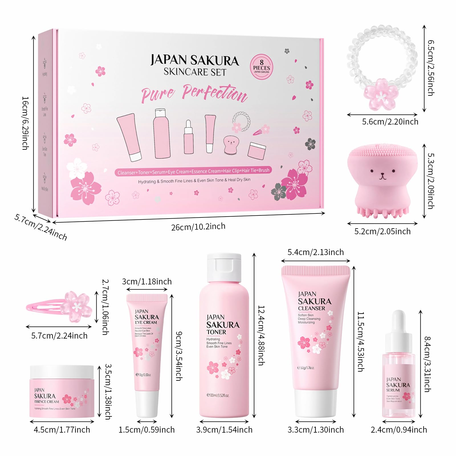 BliBling Cherry Blossom skincare gift set packaging ready for gifting.