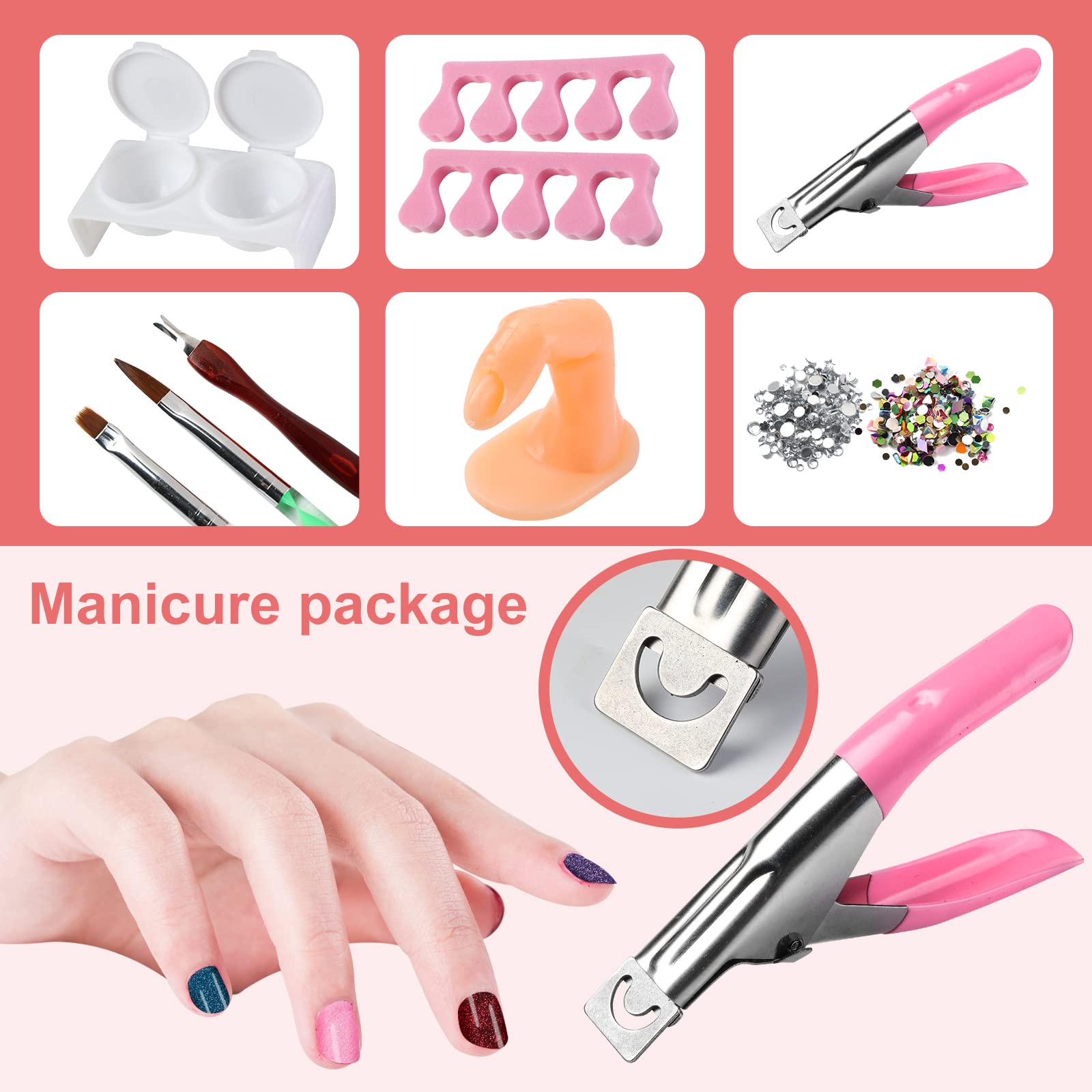 BLIFF acrylic nail kit beginners nail clipper tool for precise shaping.