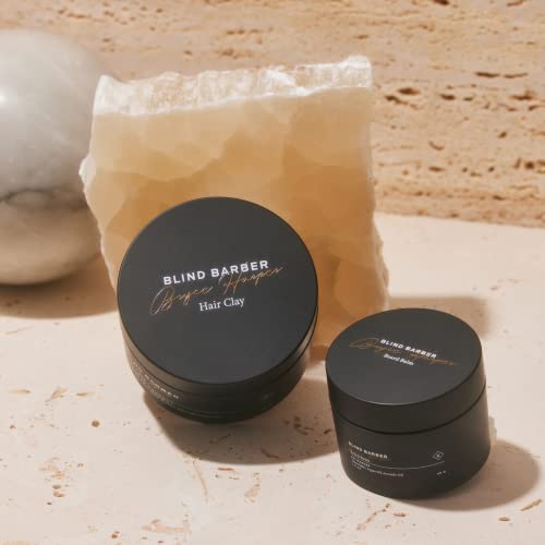 Blind Barber Bryce Harper Hair Clay displays a matte finish on styled look.