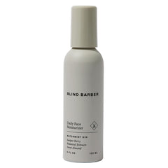 Blind Barber Daily Face Moisturizer bottle closeup highlighting hydration for balanced skin