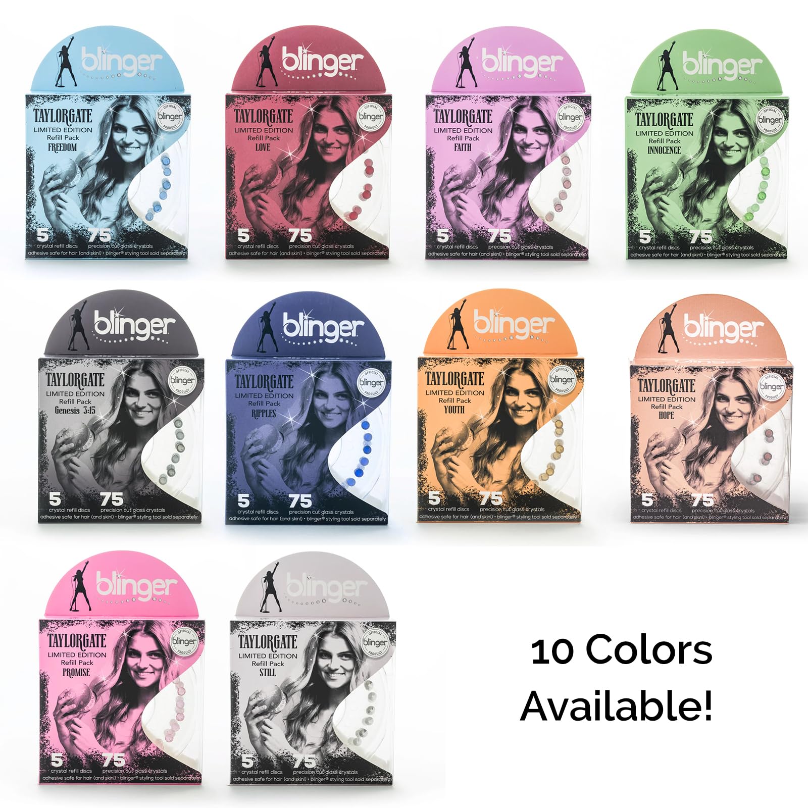 Blinger Faith refill pack featuring five discs for versatile styling options