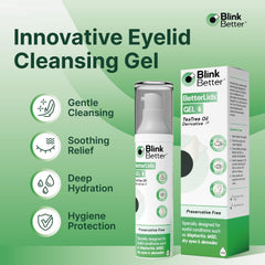 BlinkBetter BetterLids Gel packaging highlights preservative-free formula and simple daily use