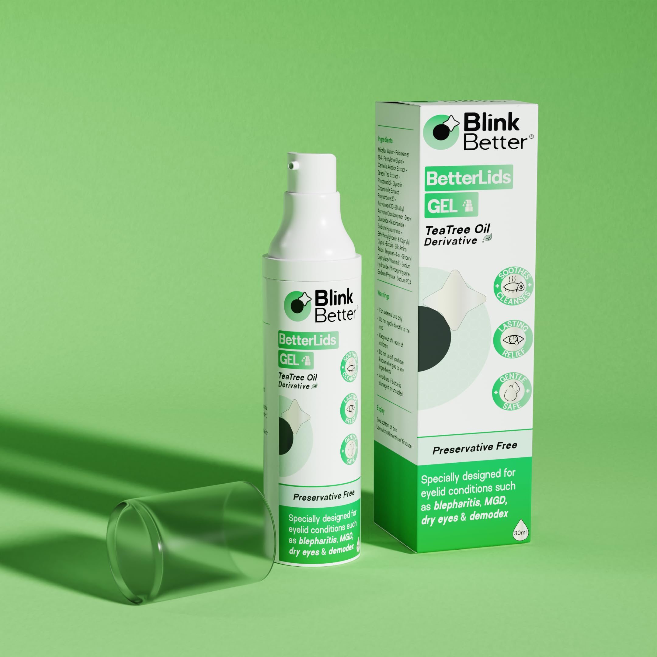BlinkBetter BetterLids Gel texture swatch reveals smooth, lightweight cleanse