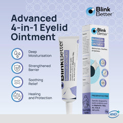 BlinkBetter BetterLids packaging on shelf highlighting oat-based hydration