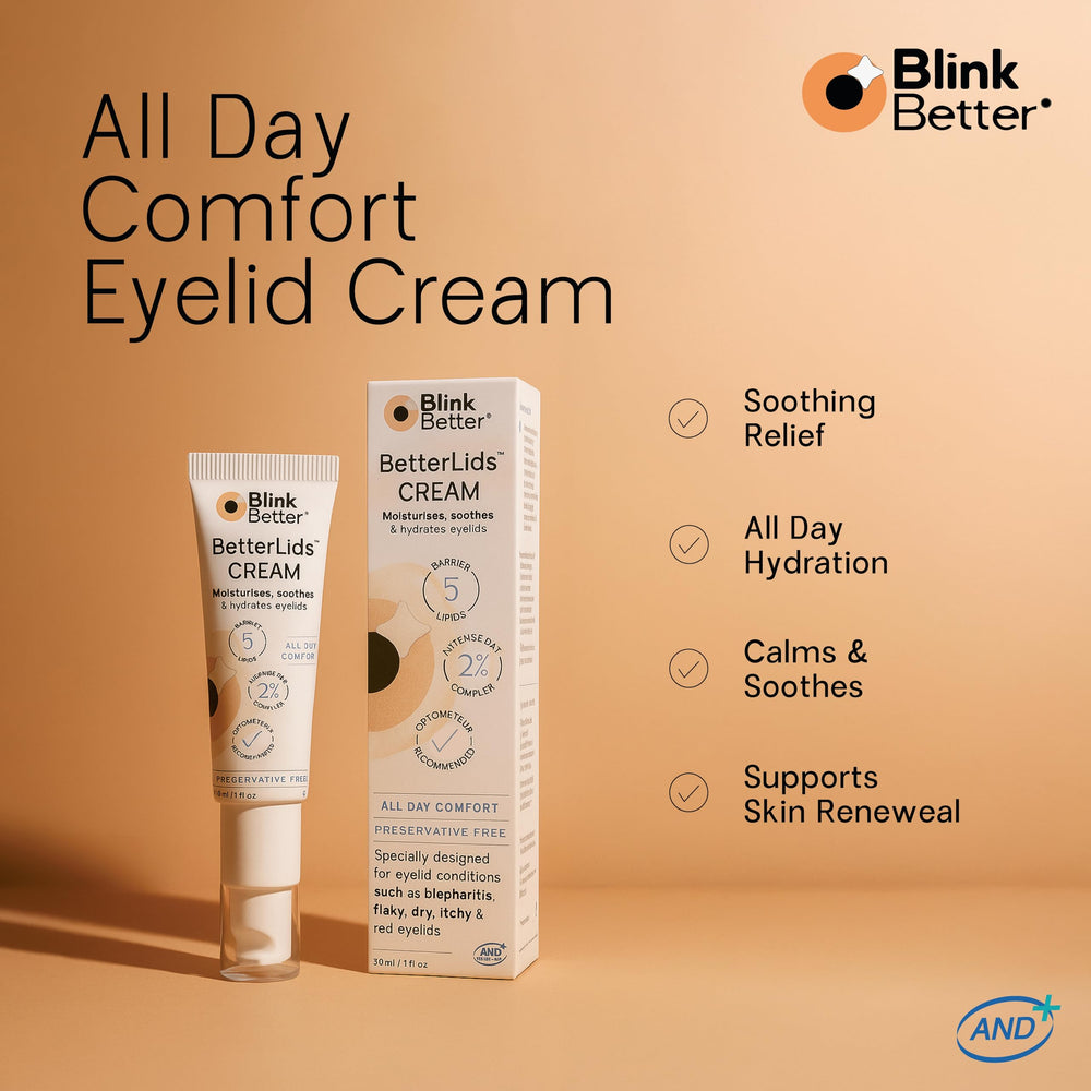 BlinkBetter Restore ceramide lipids graphic emphasizing barrier support and moisture retention.