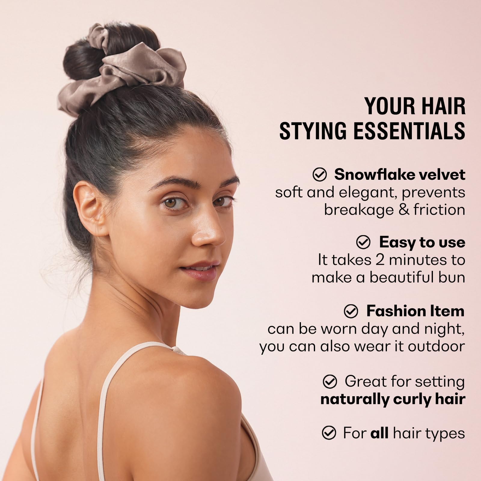 BLINKEEN heatless curling scrunchie pillow-setup highlights gentle fabric against strands